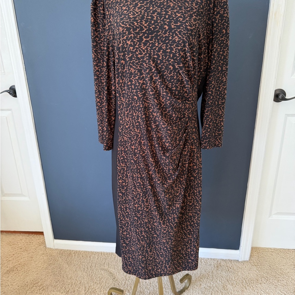 Ralph Lauren Black and Brown Long Sleeve Dress